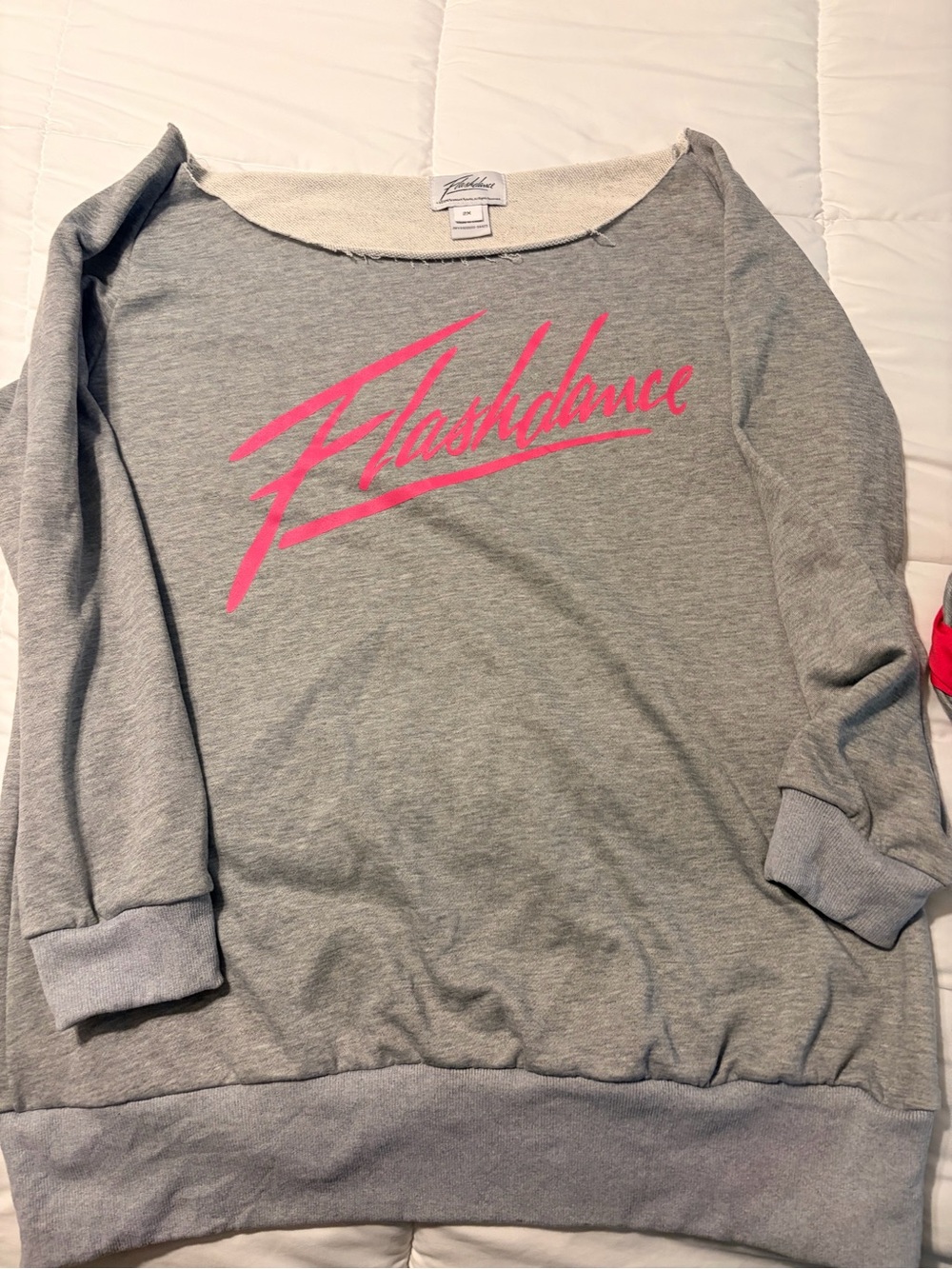 Flashdance Crewneck Sweatshirt - Gray with Pink Script